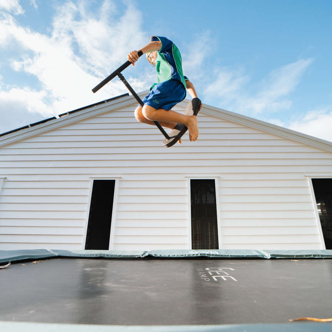 Trampoline and Indoor Trick Scooter