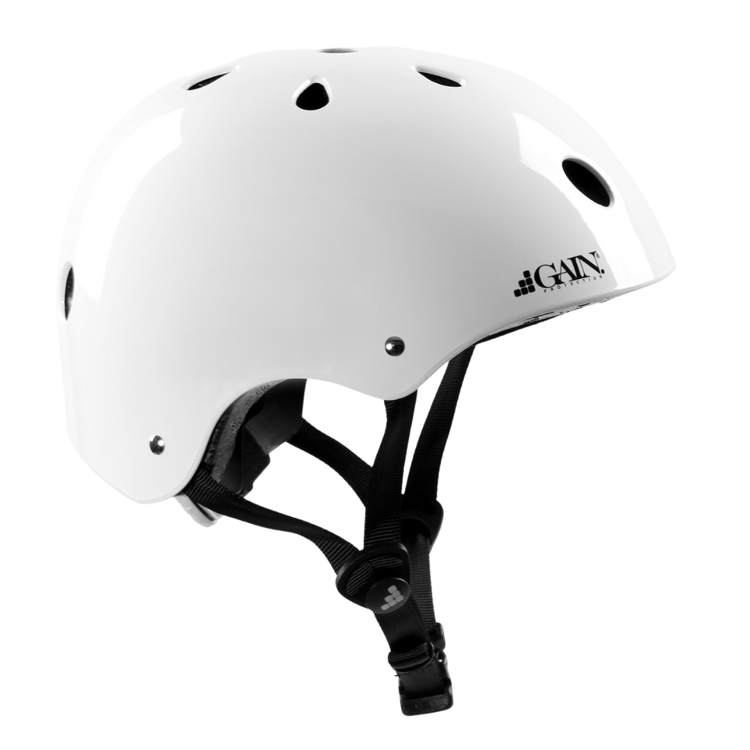 GAIN PROTECTION Kids Helmet with size adjuster dial Gloss White