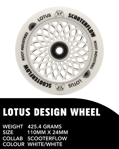 Root Industries x ScooterFlow - 110mm Limited Edition Lotus Wheels - White/White