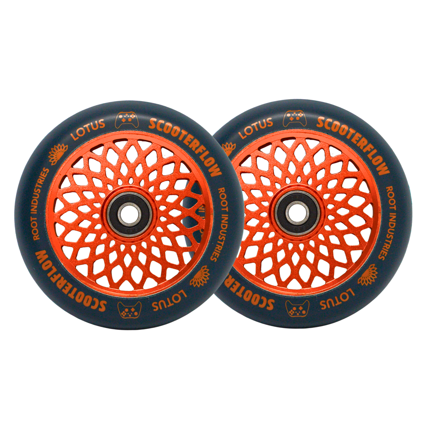 Root Industries x ScooterFlow - 110mm Limited Edition Lotus Wheels - Blue/Orange