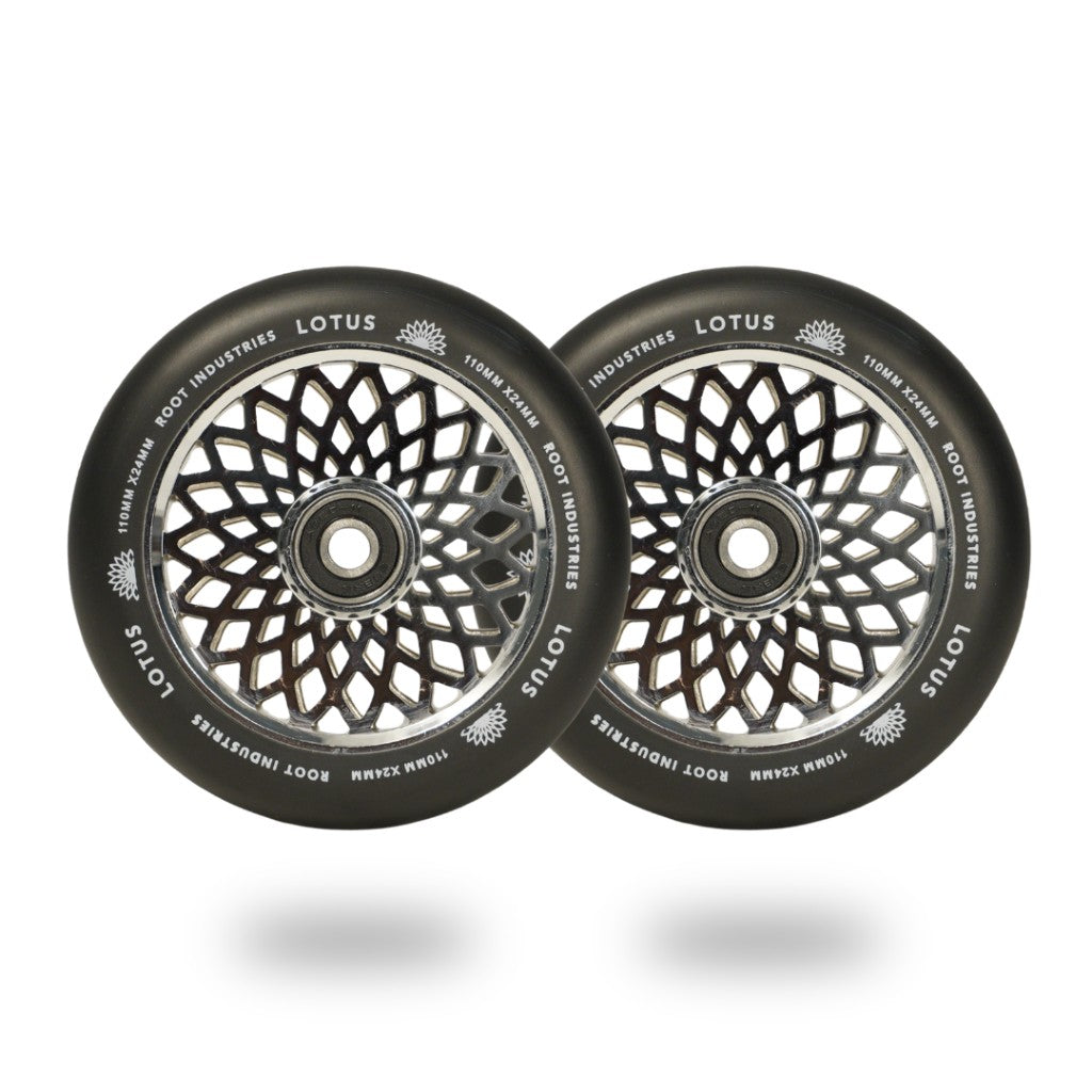 Root Industries Lotus 110mm Wheels in Black/Mirror