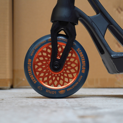 Root Industries x ScooterFlow - 110mm Limited Edition Lotus Wheels - Blue/Orange