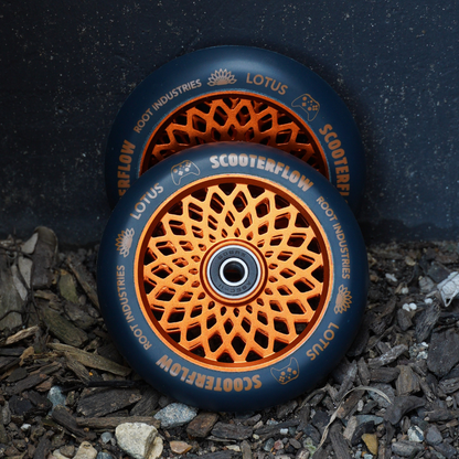 Root Industries x ScooterFlow - 110mm Limited Edition Lotus Wheels - Blue/Orange