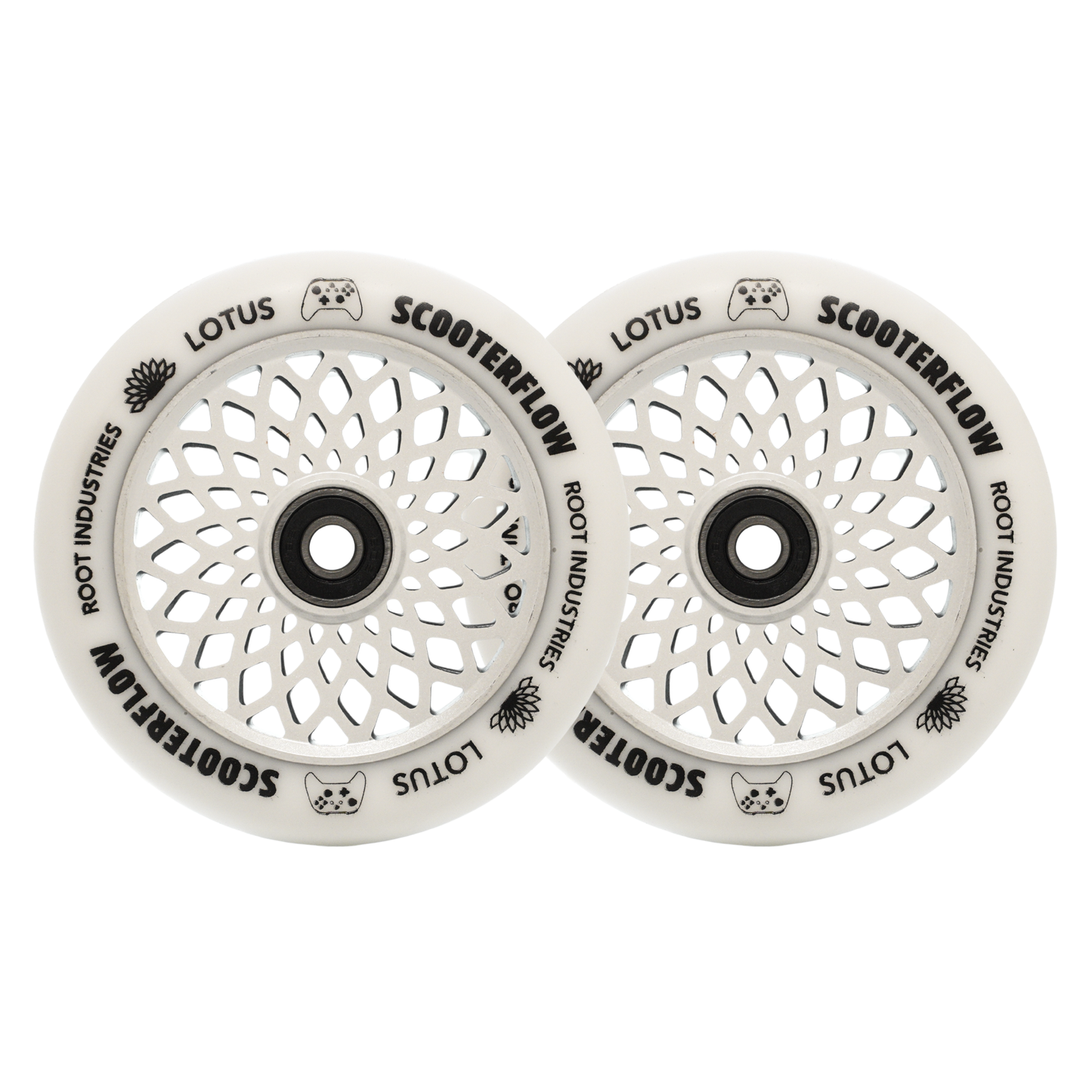 Root Industries x ScooterFlow - 110mm Limited Edition Lotus Wheels - White/White